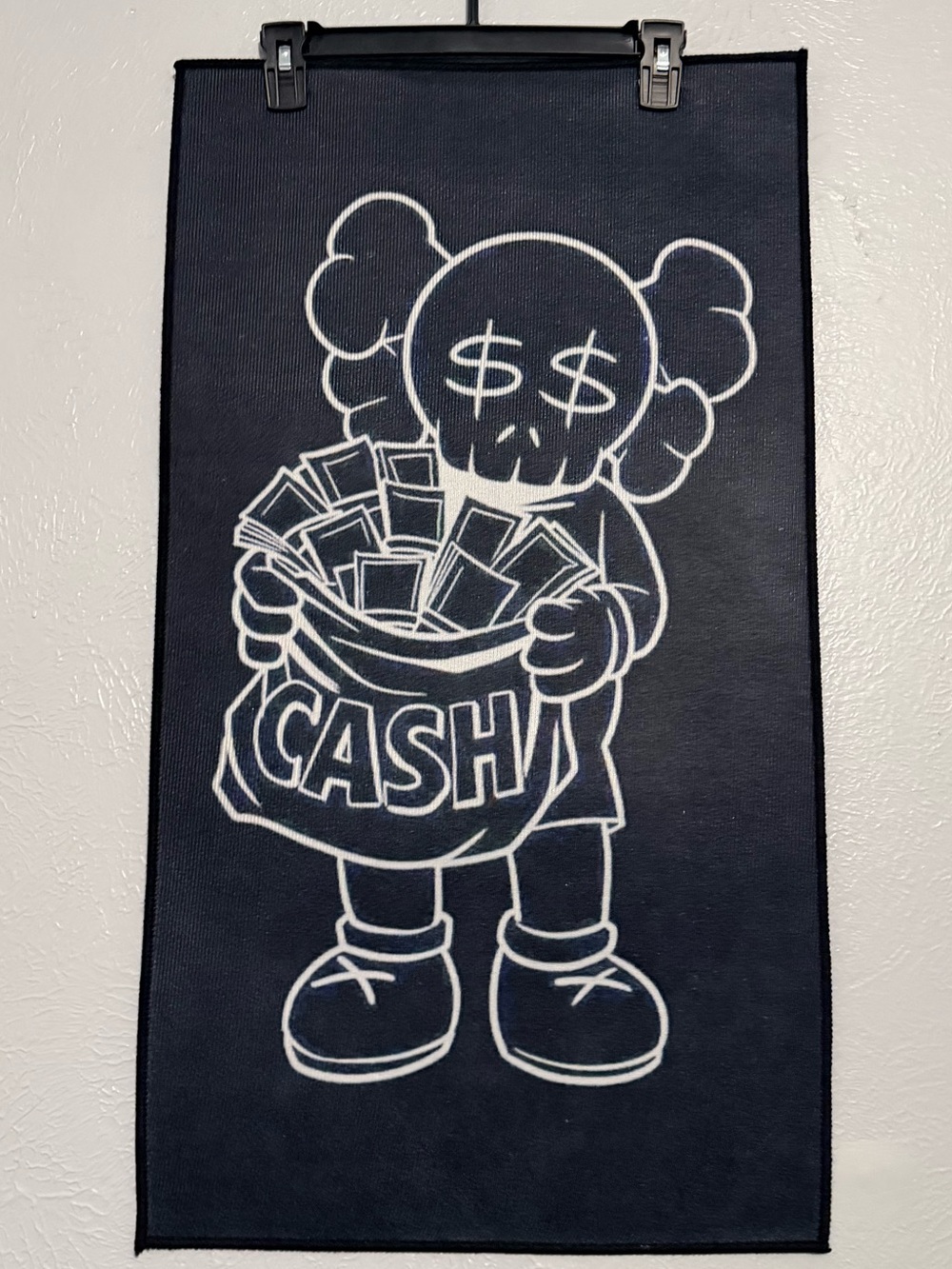 Cash Money CASH Graphic Rectangle Floor Mat/Door Mat Black White 32x18 IN.